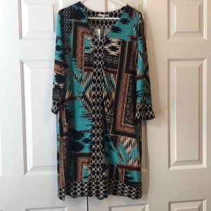 Dress barn tribal print dress